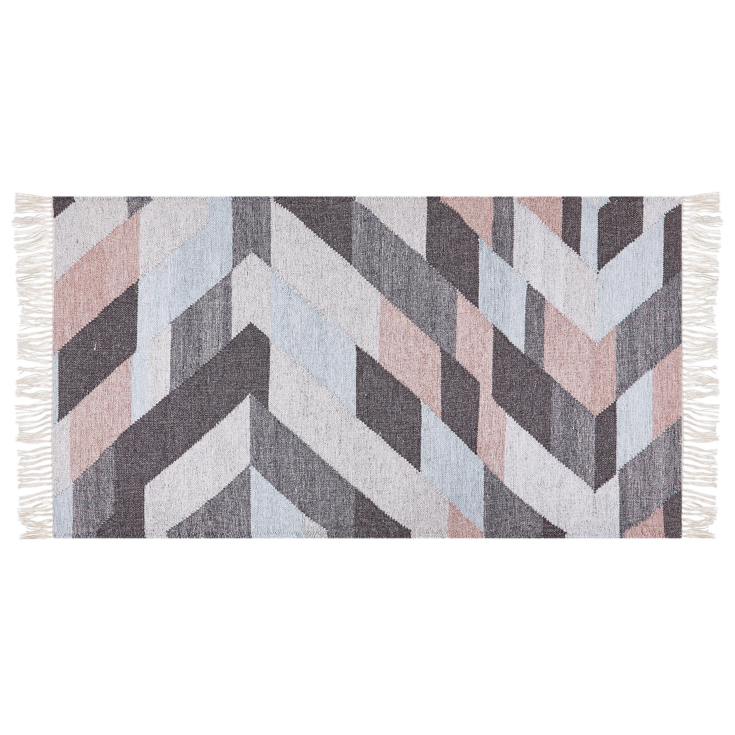 TEPPICH geflochten Nakkas 150/80 cm - Multicolor, Naturmaterialien (80/150cm) - Beliani
