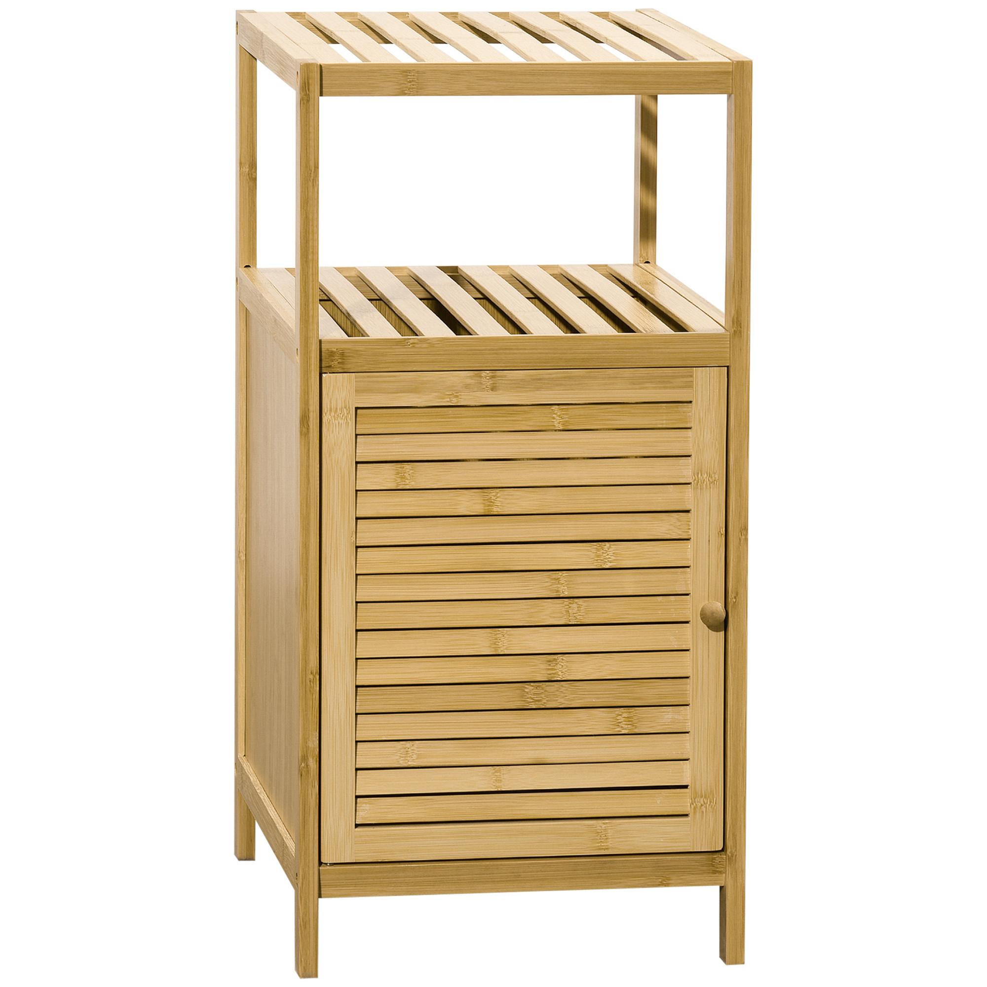 BADEZIMMERSCHRANK - Naturfarben, Holzwerkstoff (36.5/67/33cm) - Kleankin