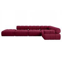 ECKSOFA modulares Sofa Felto-L2 - 380x190x70 cm Bordeauxrot Velours - Bordeaux, Holzwerkstoff/Textil (380/190cm) - ALTDECOR