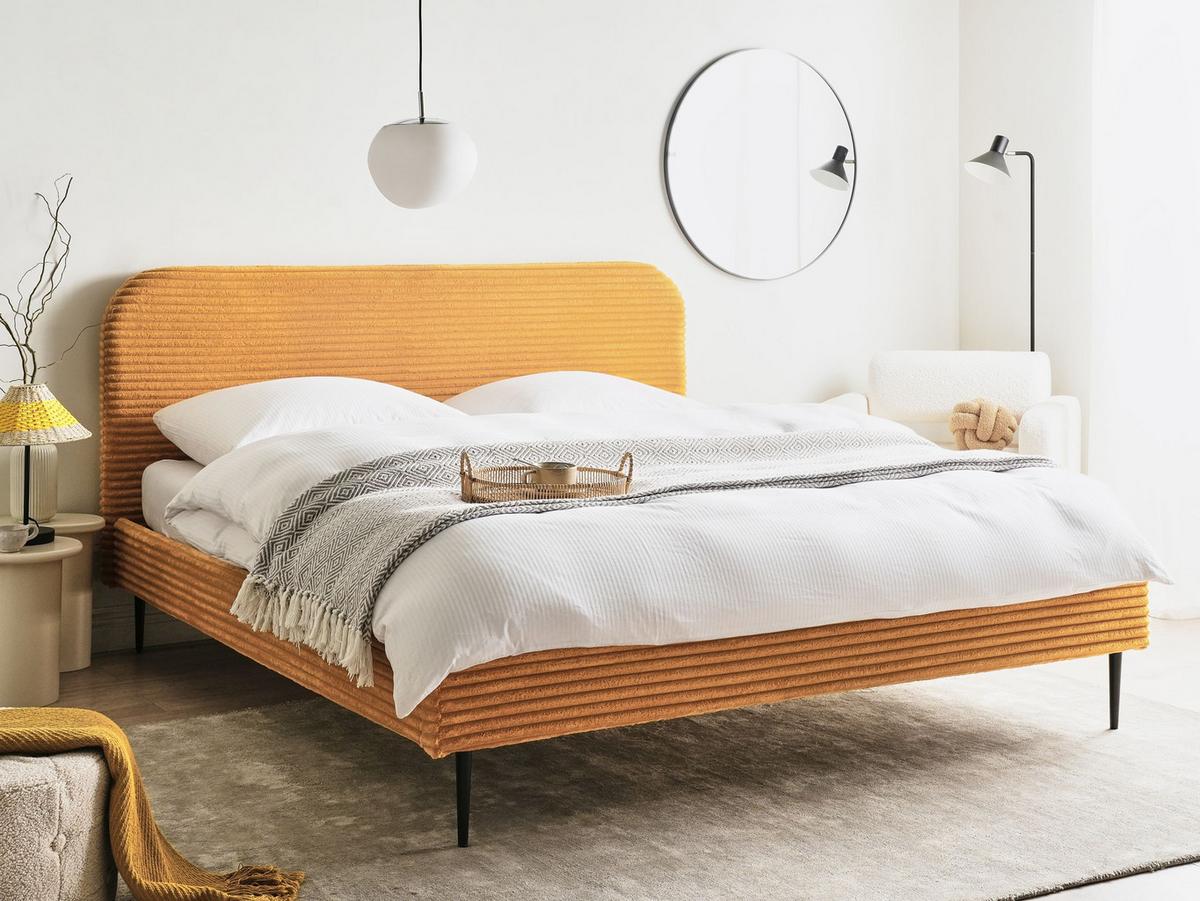 POLSTERBETT mit Lattenrost 180x200 cm Orange Flayat - Orange, Textil (180/200cm) - Beliani