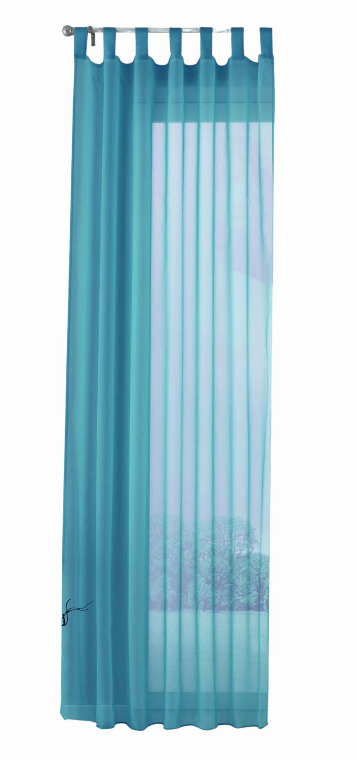 SCHLAUFENSCHAL PULA HxB 245x140 cm Blau - Blau, Textil (140/245cm) - Gardinenbox