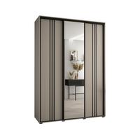 SCHWEBETÜRENSCHRANK 235,2/180/60 3-türig - Kaschmir/Schwarz, Holz/Metall (180/235.2/60cm) - MÖBEL KRYSPOL