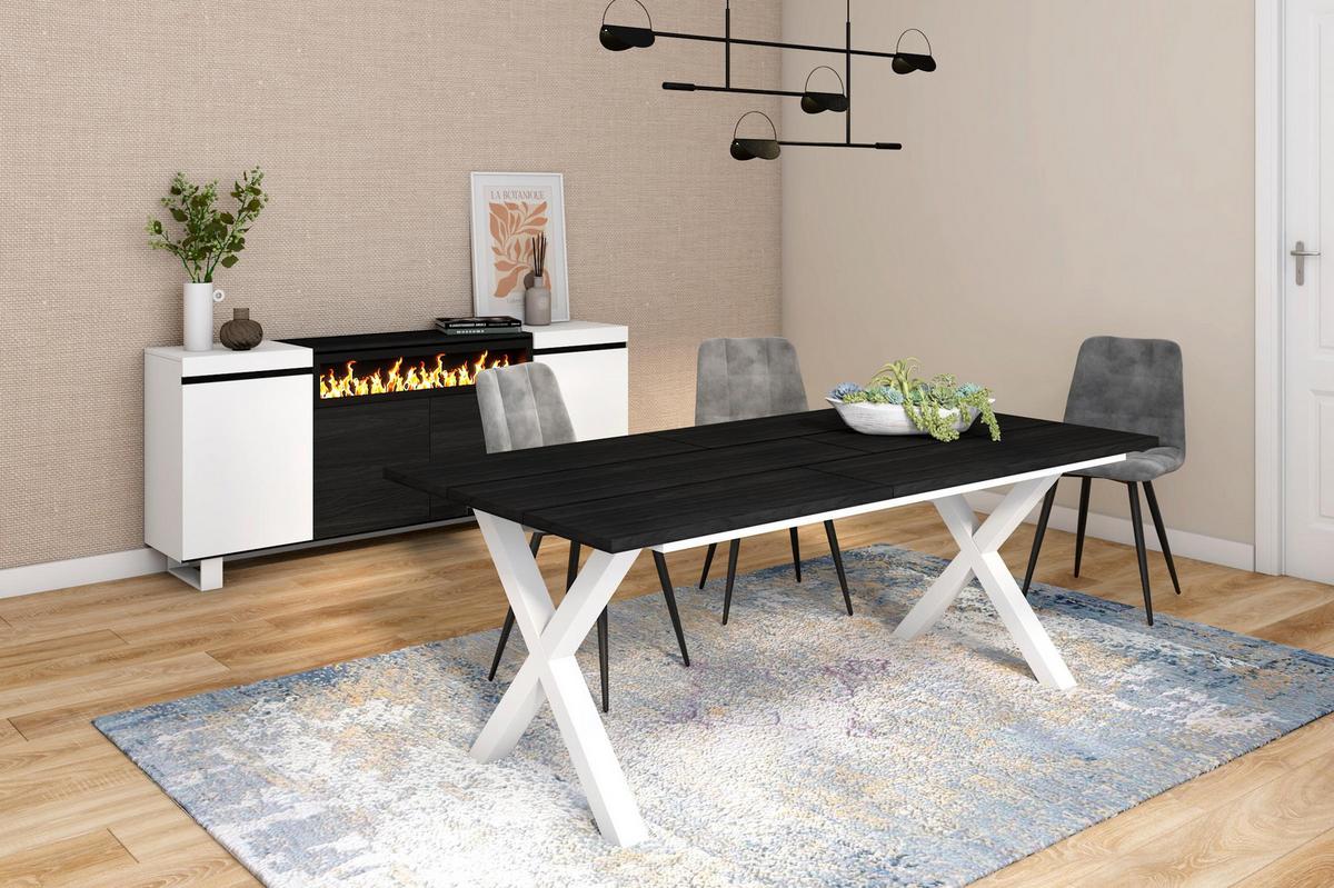 ESSTISCH für 10 Gäste, schwarz, 194/90/75cm - Schwarz, Holzwerkstoff (90/194/75cm) - Skraut Home