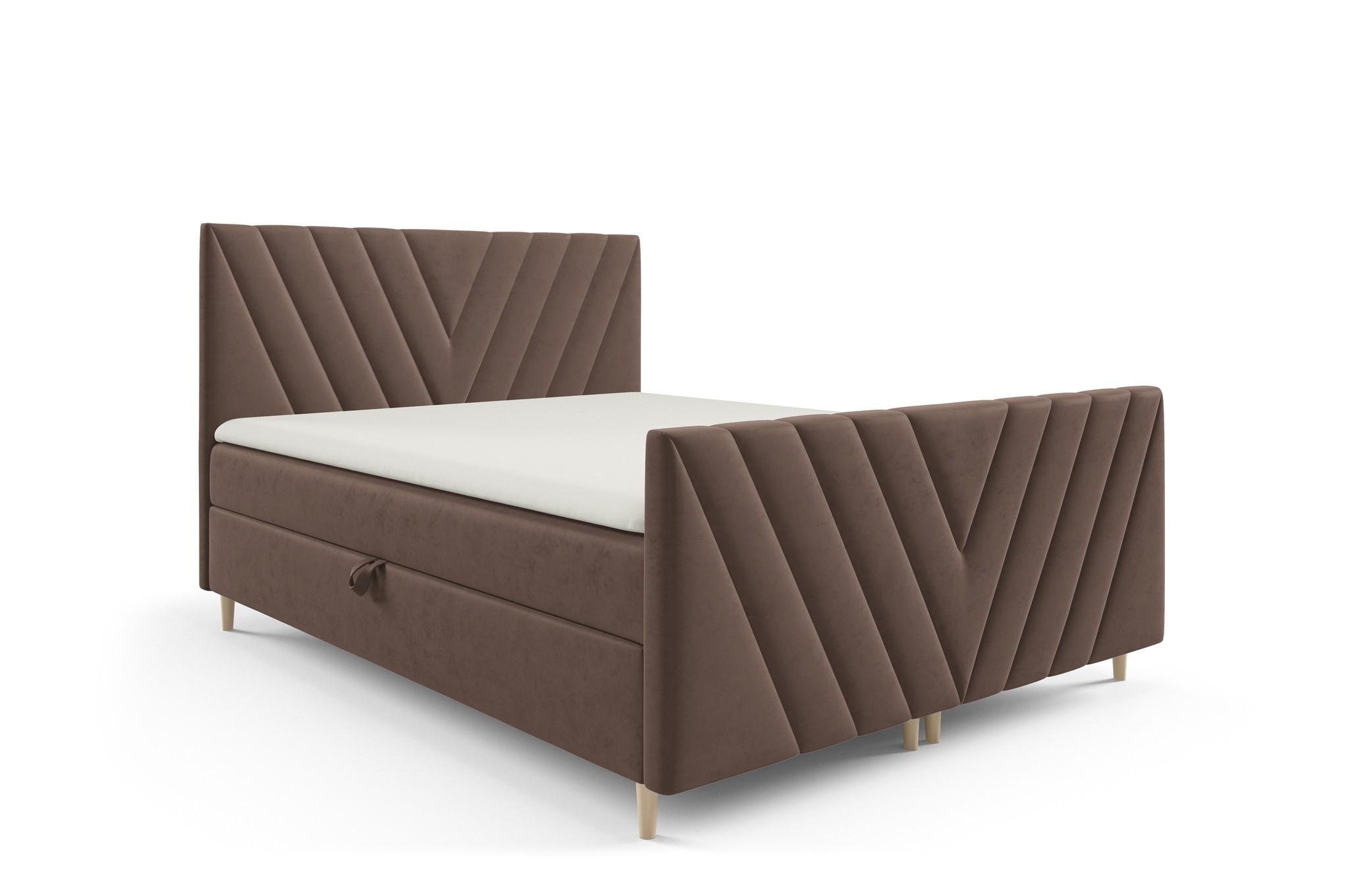 BOXBETT Carlito Premium - Braun, Holzwerkstoff/Textil (160/220cm) - Fun Möbel