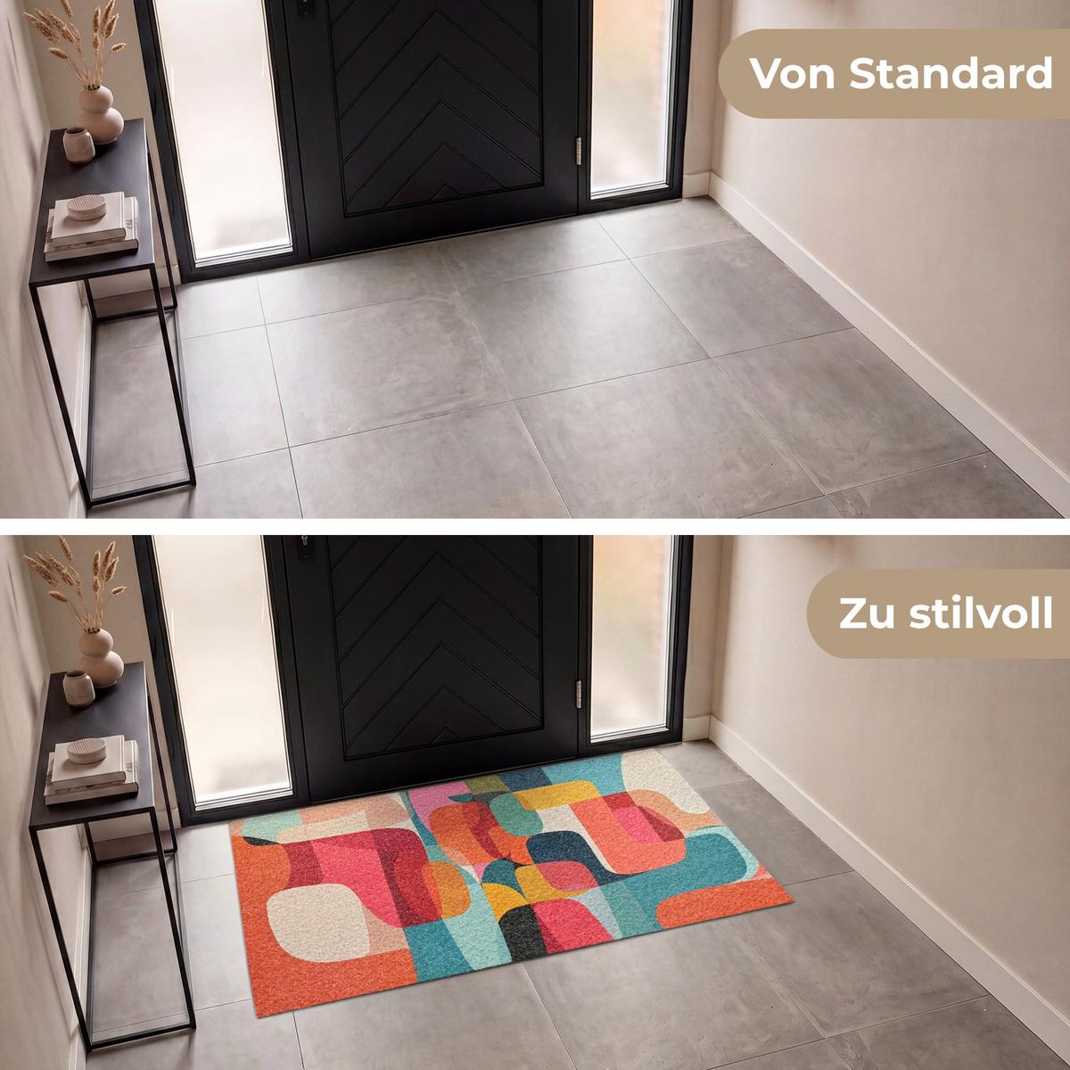 FUSSMATTE Formen - Bunt - Abstrakt - Flugzeuge Sauberlaufmatte 150x90 cm - Multicolor, Kunststoff (150/0.4cm) - MuchoWow