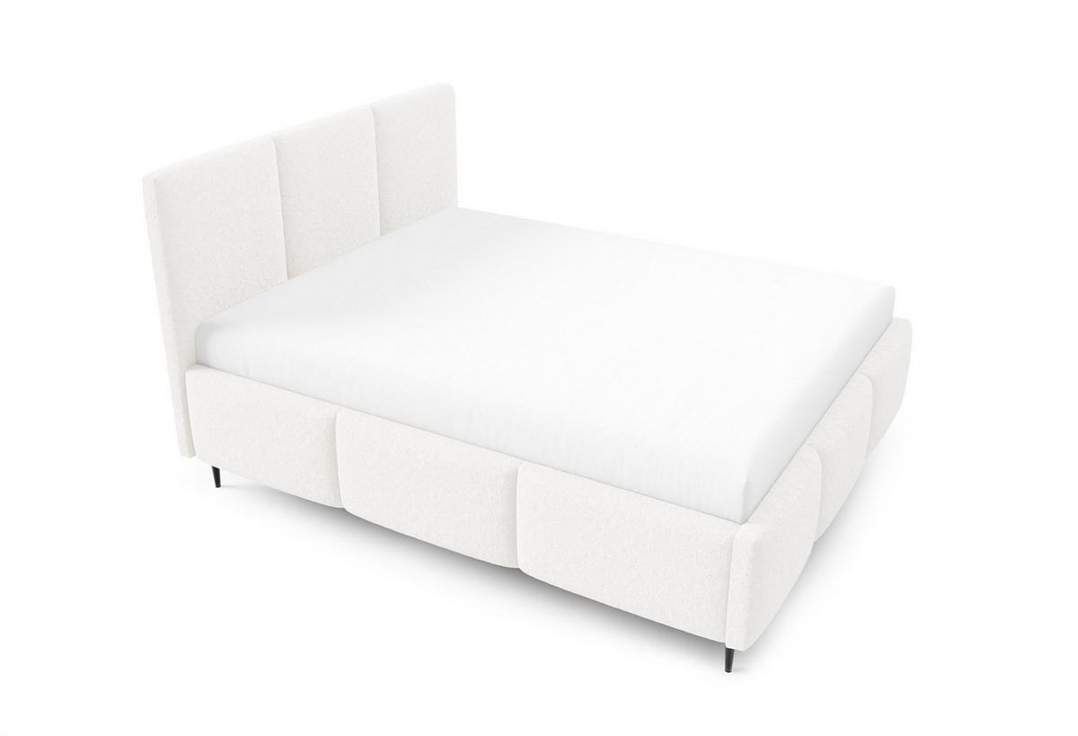 POLSTERBETT Miami Komplettset - Weiß, Holzwerkstoff/Textil (180/200cm) - Fun Möbel