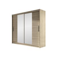 KLEIDERSCHRANK London II - Silberfarben/Sonoma Eiche, Holzwerkstoff/Kunststoff (180/215/58cm) - MIRJAN24