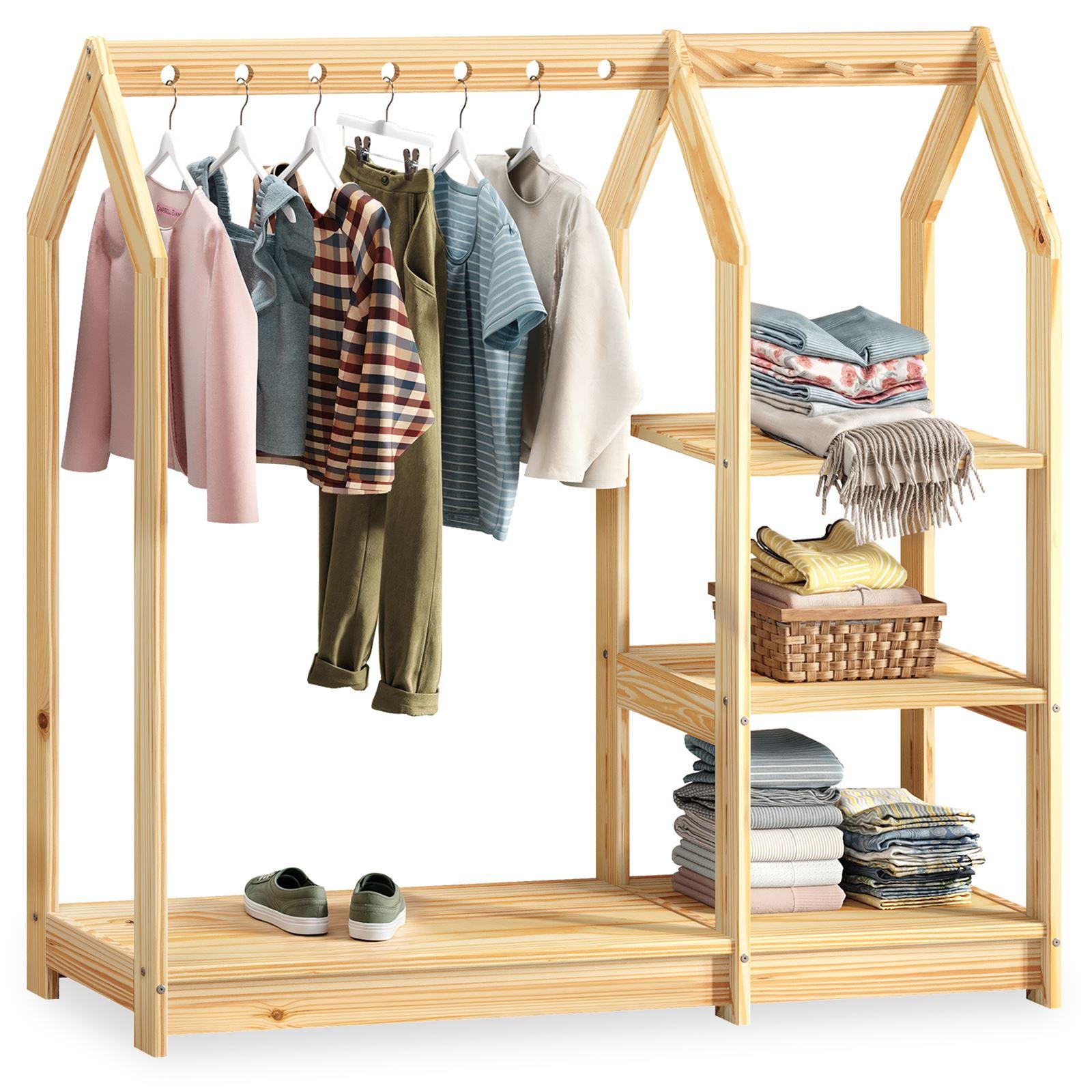 KINDER KLEIDERSTÄNDER SALLY - Naturfarben, Holz (120/118/42cm) - IDIMEX