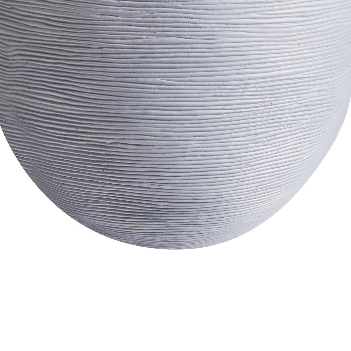 BLUMENTOPF grau rund 38/38/30 cm Zakros - Grau, Naturmaterialien (30cm) - Beliani
