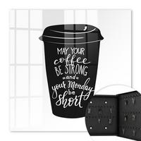 SCHLÜSSELBOX Schwarz 30x30 cm- Türöffnung nach rechts - Kaffee und Humor - Schwarz, Metall (30/30/5cm) - TULUP