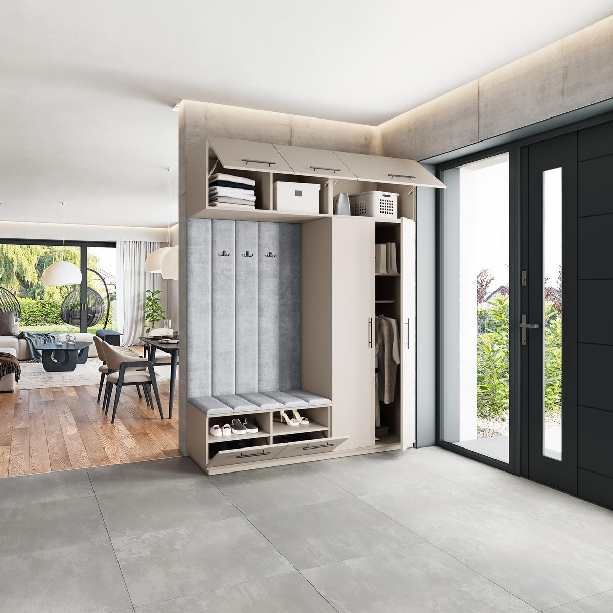 GARDEROBENSCHRANK REMA 180/240/60 cm Modern Kaschmir - Kaschmir/Hellgrau, Holzwerkstoff (180/240/60cm) - MASSENO