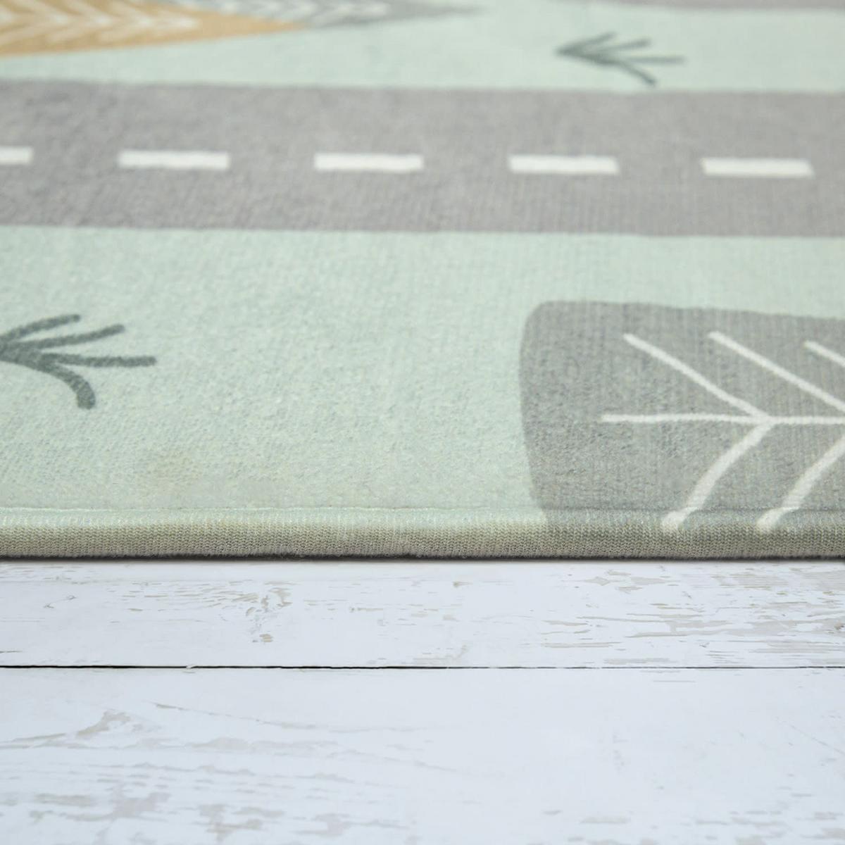 KINDERTEPPICH Waschbar, mit Waldwege‑Muster, Türkis, 80 x 150 cm - Blau, Textil (150/80cm) - KADIMA DESIGN