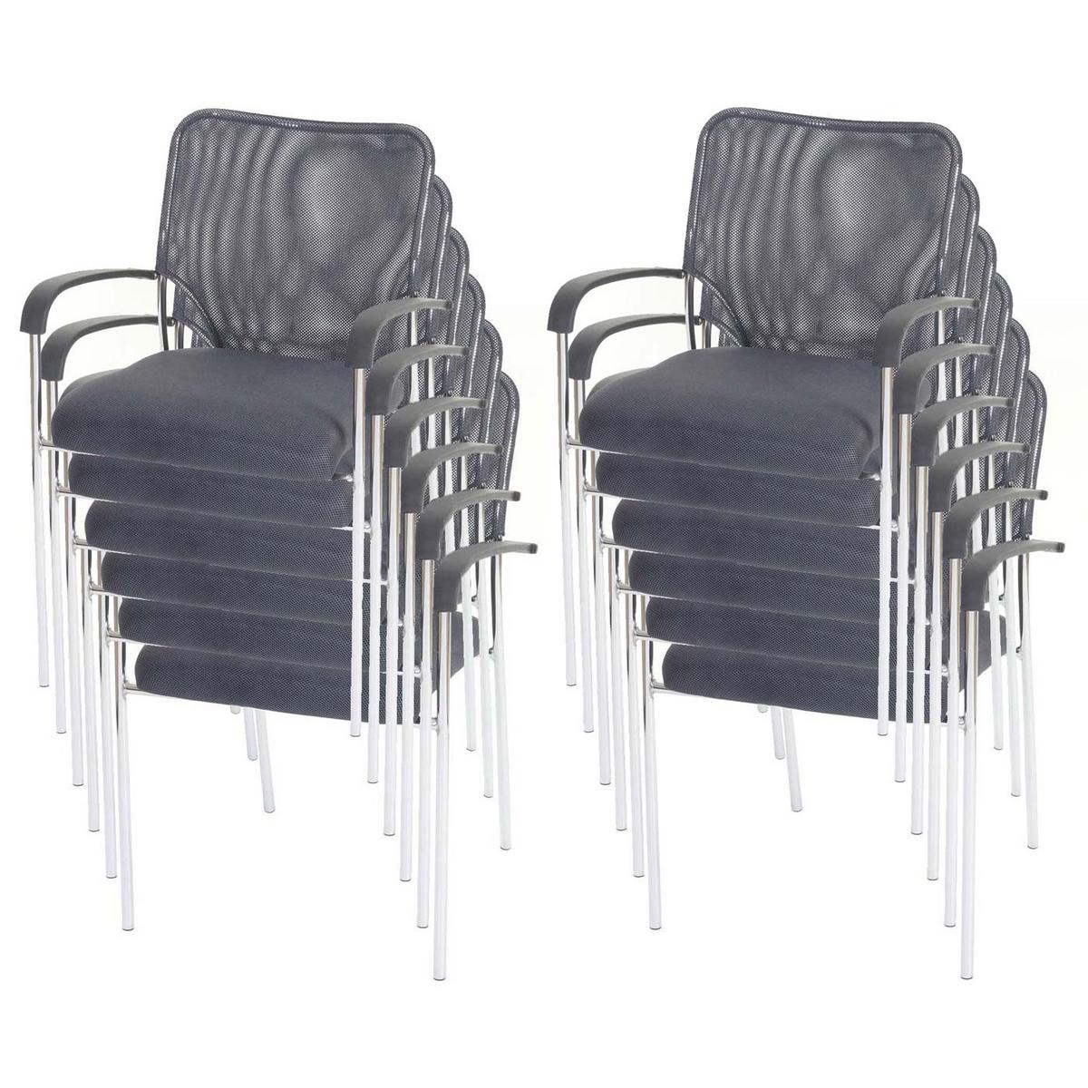 BESUCHERSTUHL 12ER-SET Grau - Grau, Textil (55/83/60cm) - MCW