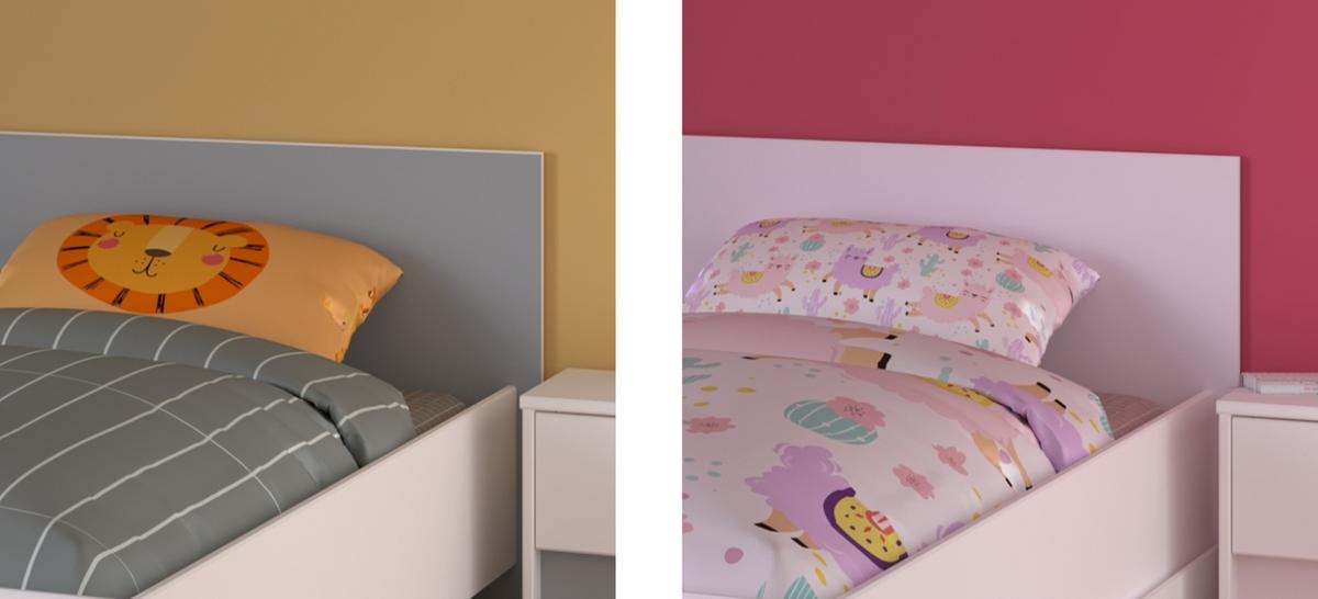 KINDERZIMMER Set 3-tlg. Stauraumbett 90x200 Nachttisch und Schreibtisch - Weiß, Holzwerkstoff (203/75/100cm) - Parisot Meuble