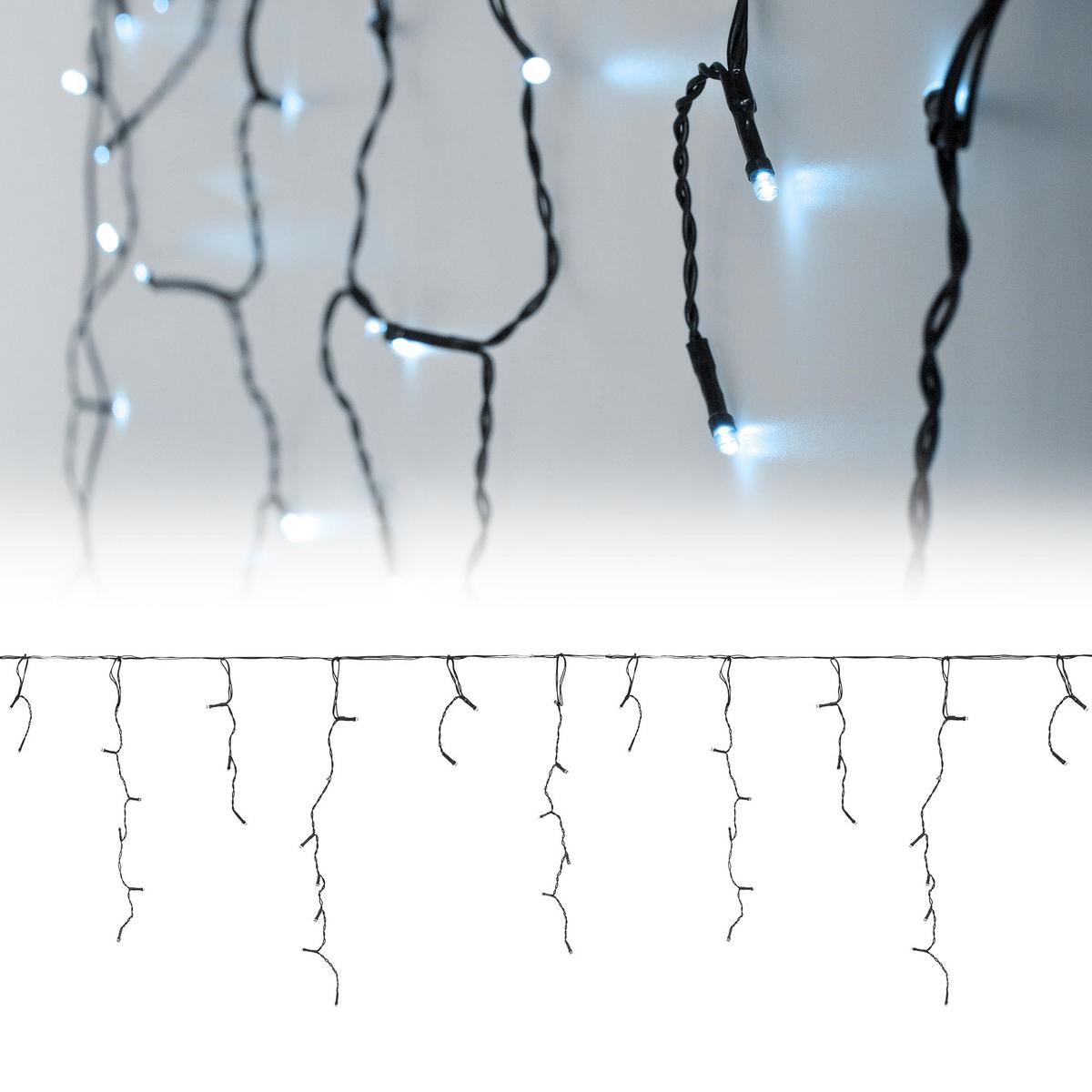 LICHTERKETTE Vorhang 600 cm mit 180 LED Kaltweiß - Grün, Kunststoff (600cm) - ECD-Germany