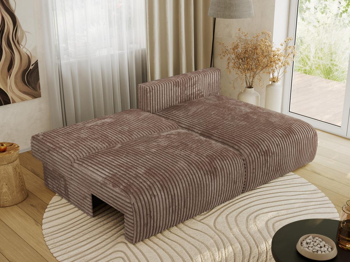 ECKSCHLAFSOFA VIVO L Braun Cord - rechts - Schwarz/Braun, Kunststoff/Textil (150/223cm) - MKS