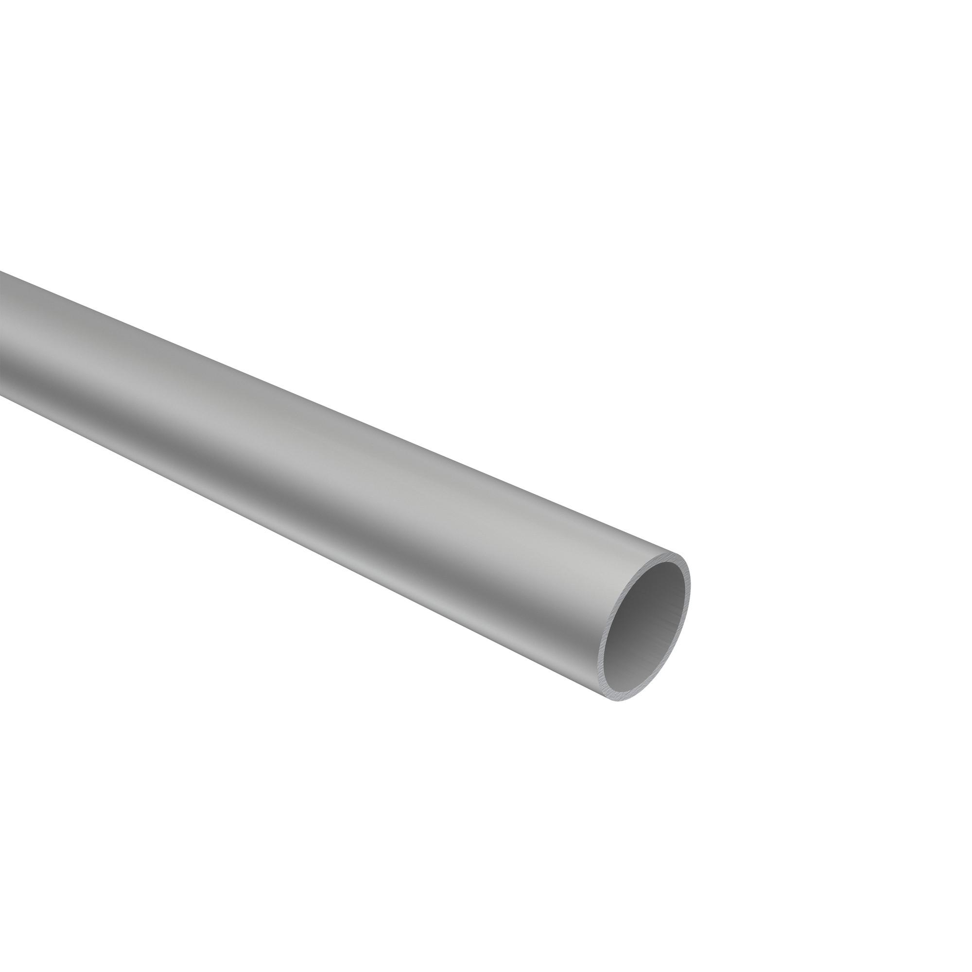 RUNDROHR 120 cm, 16 mm Ø Silbergrau - Alufarben, Metall (120cm) - INTERDECO