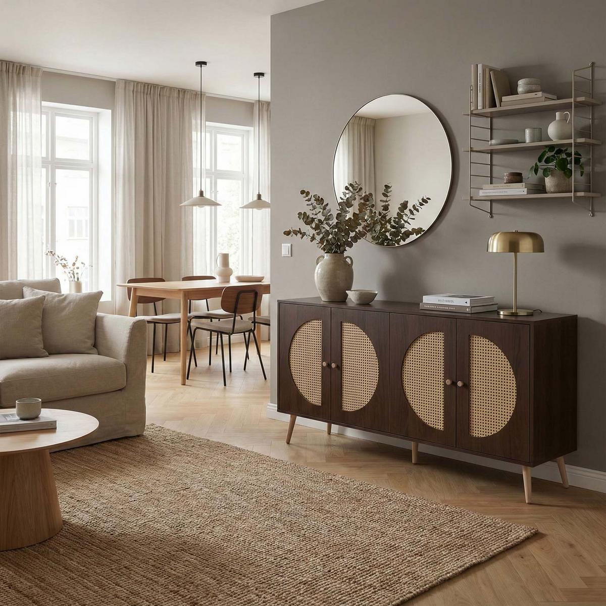 SIDEBOARD Walnuss Dekor - Walnussfarben, Holz (160/80/40cm) - MCW