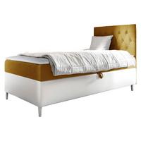 BOXBETT Filip Junior 1, Seite zum Öffnen des Bettkastens: Rechts - H3 - Gelb/Weiß, Holz (100/200cm) - MIRJAN24