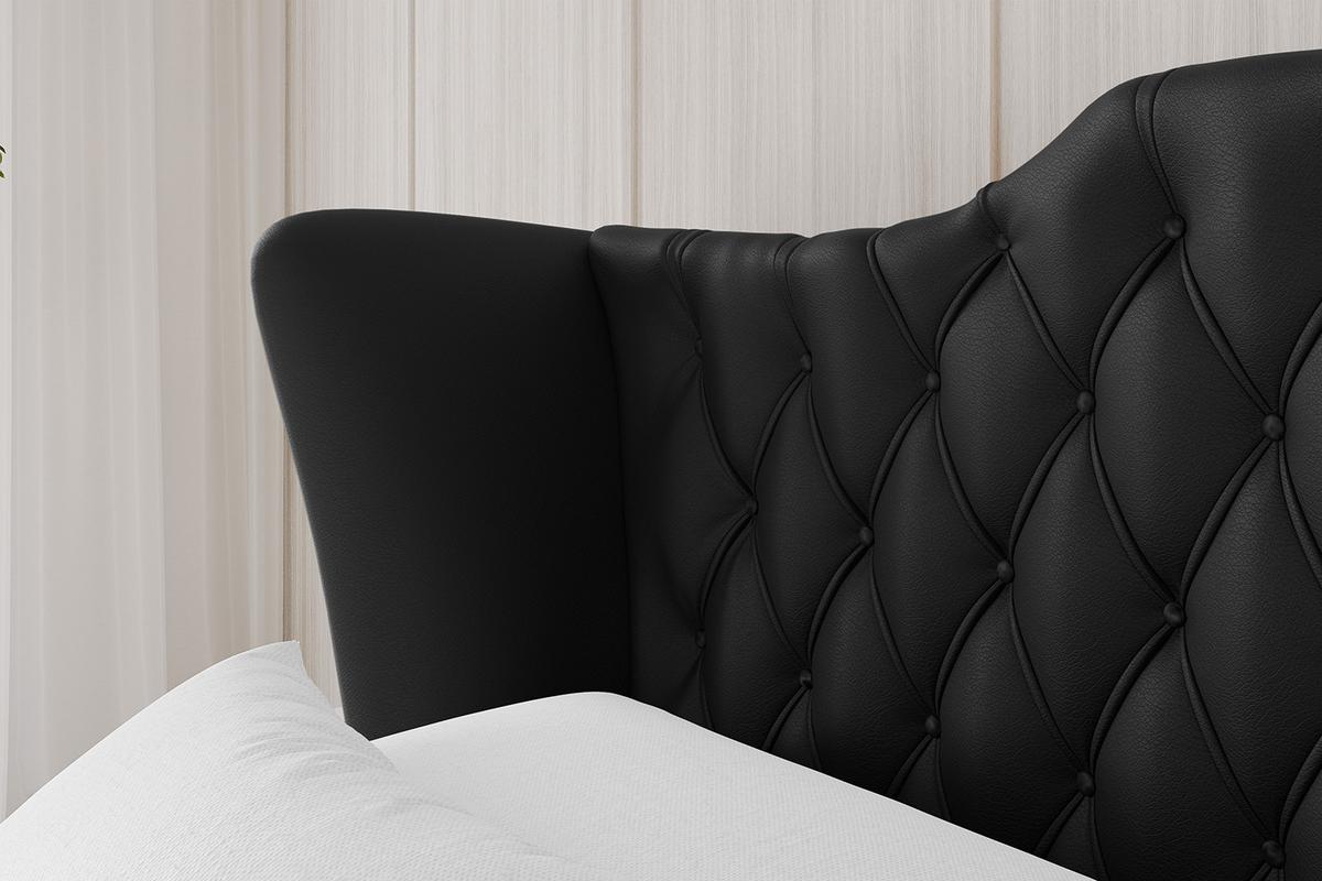 POLSTERBETT mit Bettkasten und Lattenrost, Boxbett ohne Matratze - ZORAN 140x200 Schwarz Kunstleder - Schwarz Hochglanz, Holzwerkstoff/Textil (140/200cm) - ALTDECOR