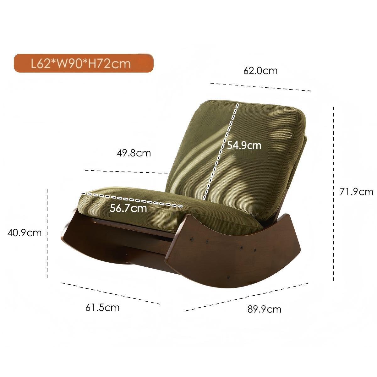 SCHAUKELSTUHL stoff grün holz gleitstuhl modern - Grün, Textil (90/71.9/61.5cm) - Urban Meuble