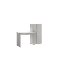 SCHREIBTISCH Weiß, Grau 160/128,5/55 - Weiß/Grau, Holzwerkstoff (90/50/129cm) - RAUMHIRSCH FURNITURE