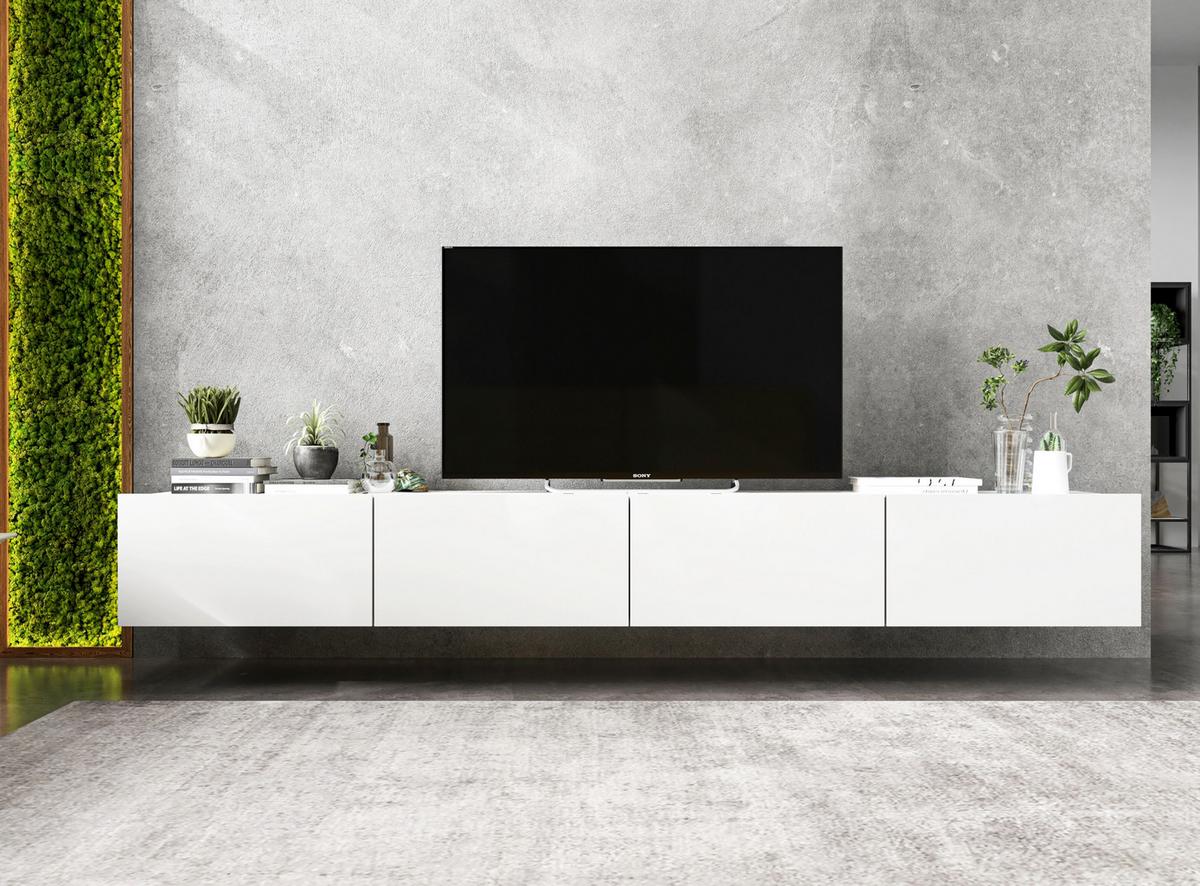 TV-LOWBOARD 2-er Set Enjoy Weiß Matt Loft 120 cm - Weiß, Holzwerkstoff (240/37/35cm) - Meble Lindner