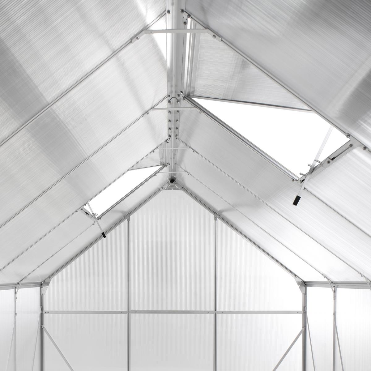 GEWÄCHSHAUS Silber 315 cm Apulia - Transparent/Silberfarben, Kunststoff (190/230/315cm) - Beliani