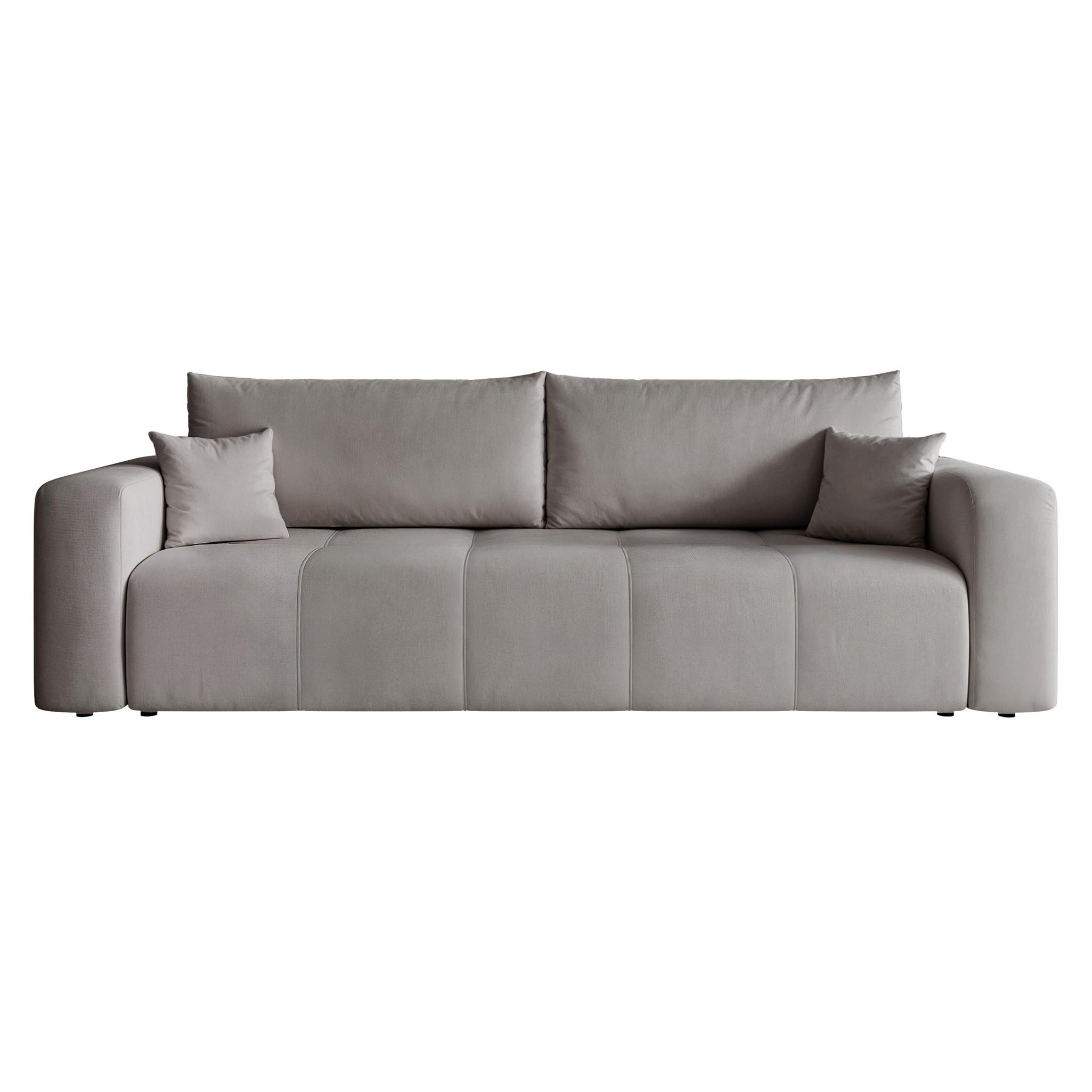 SCHLAFSOFA Leros - Grau, Holzwerkstoff/Textil (244/79/93cm) - Fun Möbel