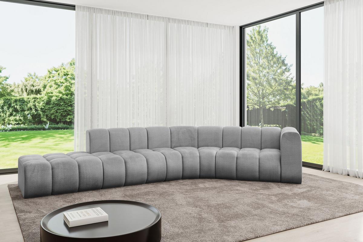 ECKSOFA modulares Sofa Tilmo-L1 - 399x194x70 cm Grau - Hellgrau, Holzwerkstoff/Textil (399/194cm) - ALTDECOR
