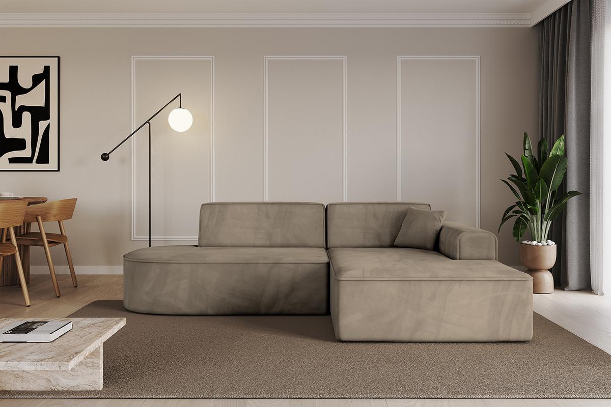 ECKSOFA Ottomane Rechts IREA-L1-v3 - 234x171x79 cm Braun - Braun, Holzwerkstoff/Textil (171/234cm) - ALTDECOR