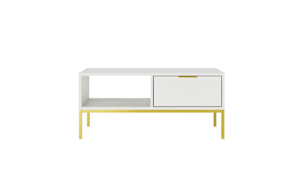 COUCHTISCH Austin 60/45/100 - Goldfarben/Weiß, Holzwerkstoff (100/60/45cm) - RAUMHIRSCH FURNITURE