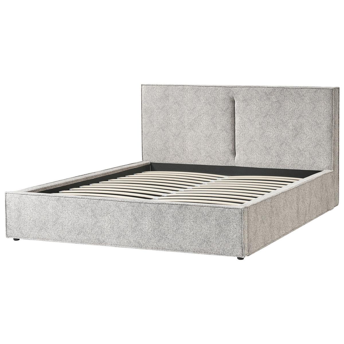 BETT mit Stauraum 180/200 cm Schwarz Moissac - Schwarz/Weiß, Textil (180/200cm) - Beliani