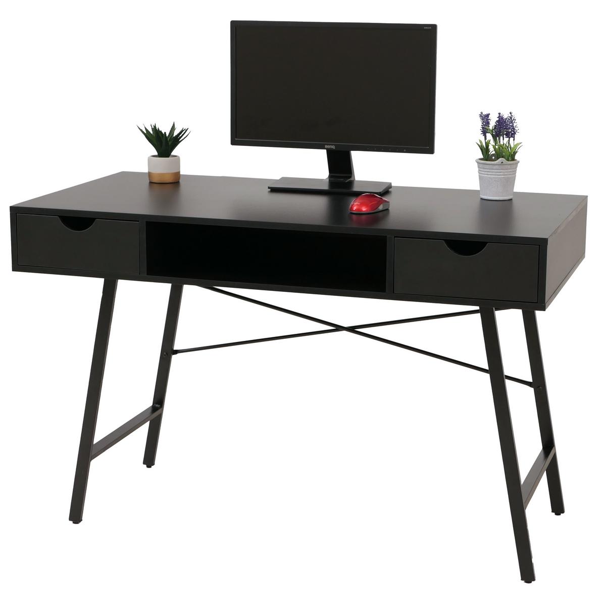 SCHREIBTISCH rechteckig Schwarz - Schwarz, Holz (60/120/76cm) - MCW