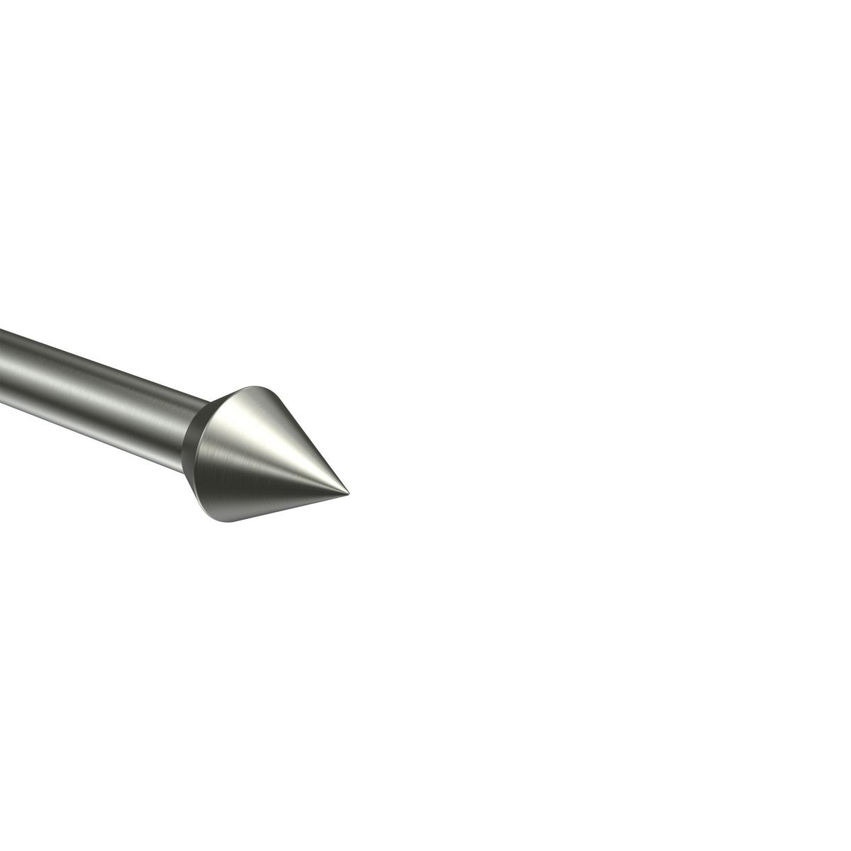 ENDSTÜCKE FÜR GARDINENSTANGEN 16 mm Ø, Castello Edelstahl-Optik, Packung 2 Stück - Edelstahlfarben, Metall (3.6/2.9/2.9cm) - INTERDECO