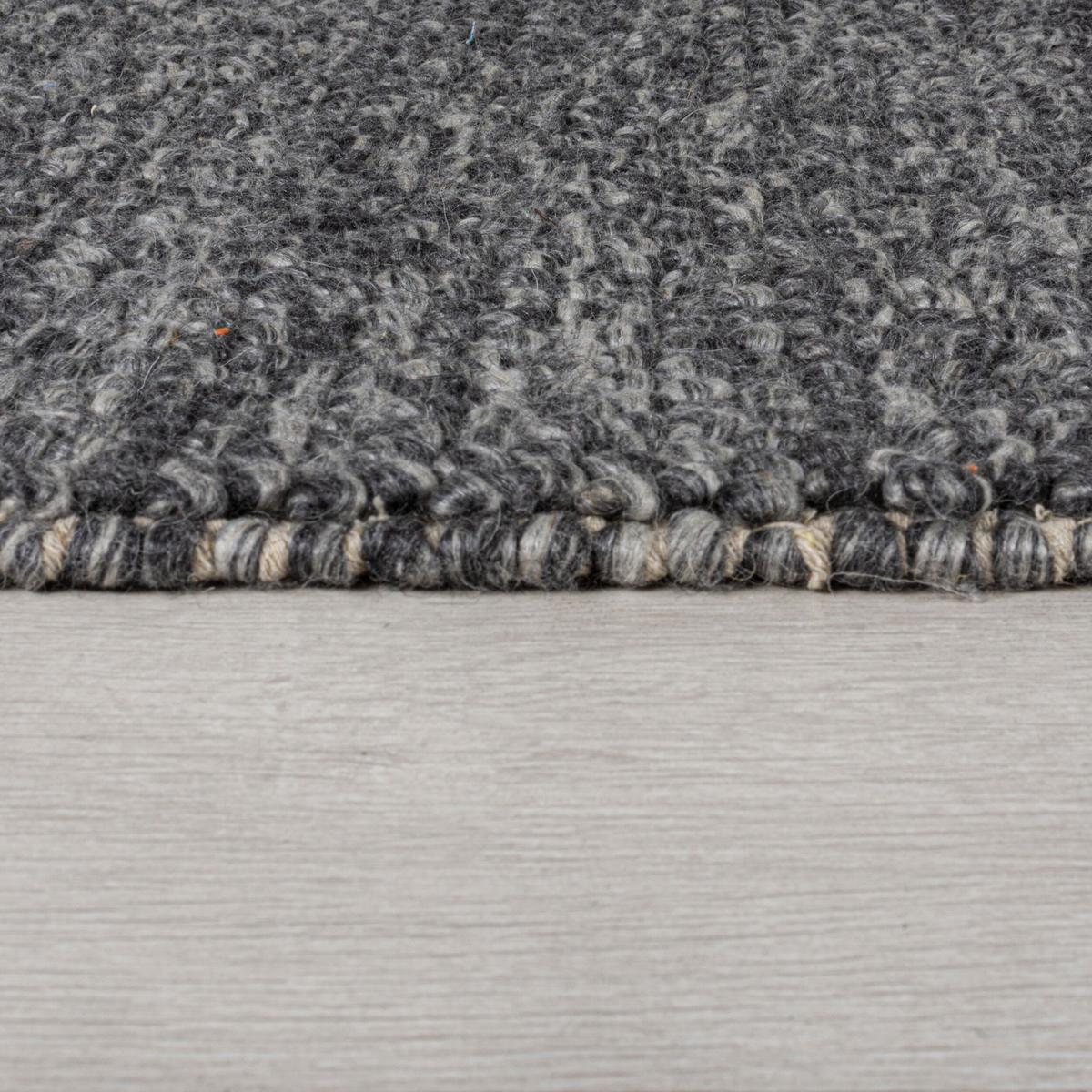 TEPPICH aus Wolle handgewebt MEDWAY in Anthrazit, einfarbig, 160 x 230 cm - Anthrazit, Textil (160/230cm) - KADIMA DESIGN