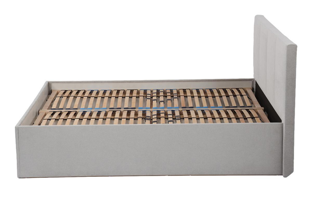 POLSTERBETT Dalas Grau 160 x 200 x 40 cm Stauraum Mit hochwertiger Matratze H2 (bis 100 kg) und Lattenrost - Grau, Holz (160/200cm) - Halmon Schlafkomfort Betten 