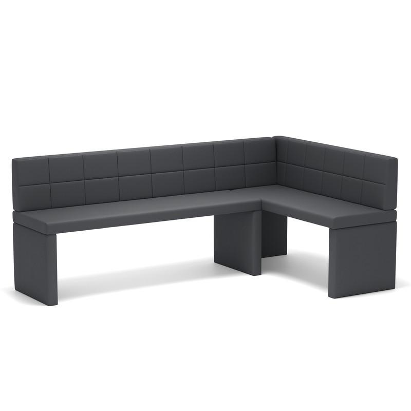 ECKBANK rechts MELVIN Kunstleder, 142/196 cm Dunkelgrau - Dunkelgrau, Holz/Kunststoff (142/196cm) - Idohome