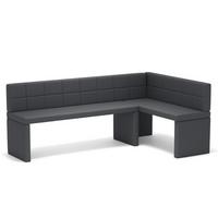 ECKBANK rechts MELVIN Kunstleder, 142/196 cm Dunkelgrau - Dunkelgrau, Holz/Kunststoff (142/196cm) - Idohome