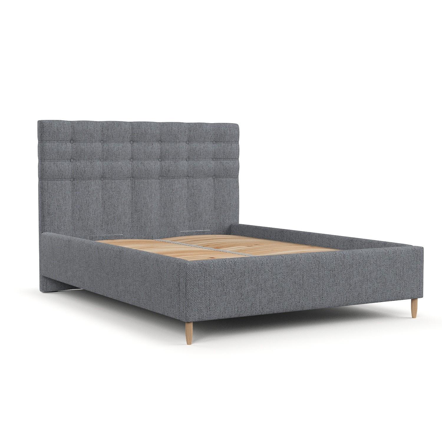 POLSTERBETT Soma 180/200 cm Grau im Neve Stoff - Naturfarben/Grau, Holz/Holzwerkstoff (180/200cm) - AltaBeds
