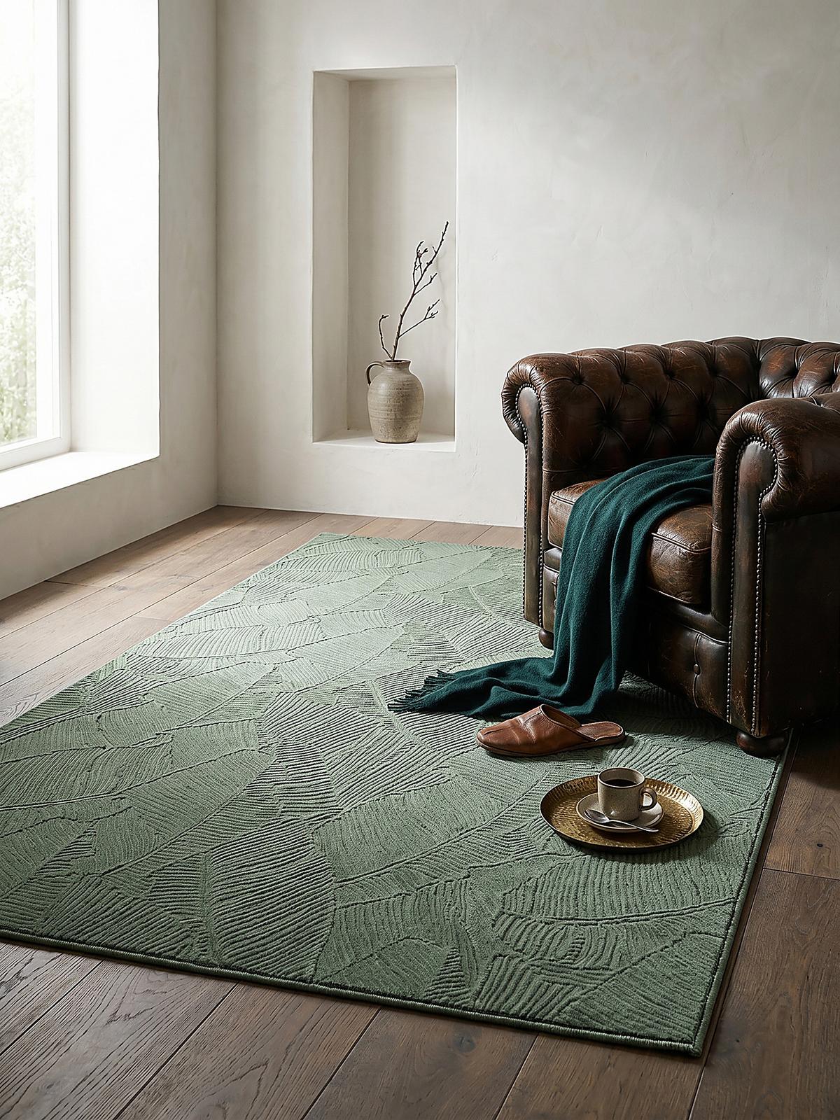 KURZFLORTEPPICH Antirutsch Abstrakt DALAR Polypropylen Waldgrün 120 x 160 cm - Grün, Textil (120/160cm) - KADIMA DESIGN
