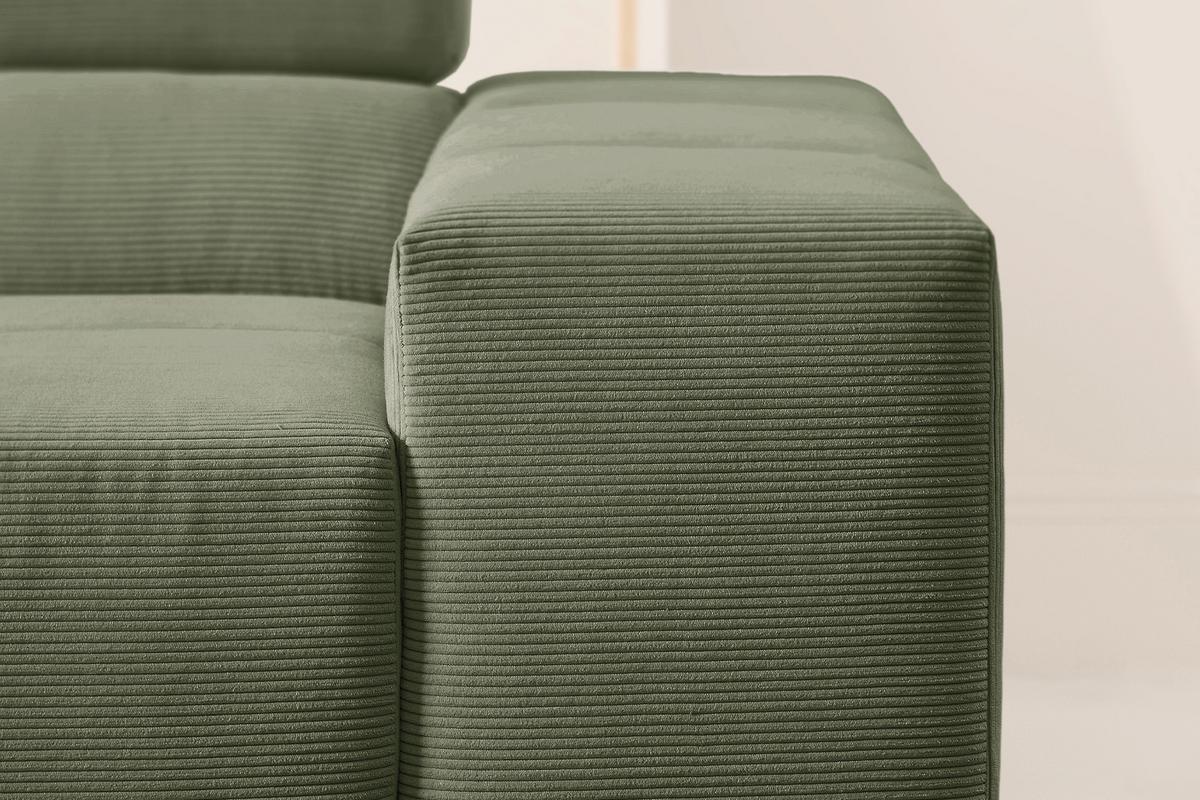 ECKSOFA NEVADA Dunkelgrün Cord - Dunkelgrün/Schwarz, Kunststoff/Textil (319/215cm) - KAWOLA