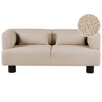 2-SITZER-SOFA Bouclé Beige Movik - Dunkelbraun, Textil (183/74/90cm) - Beliani