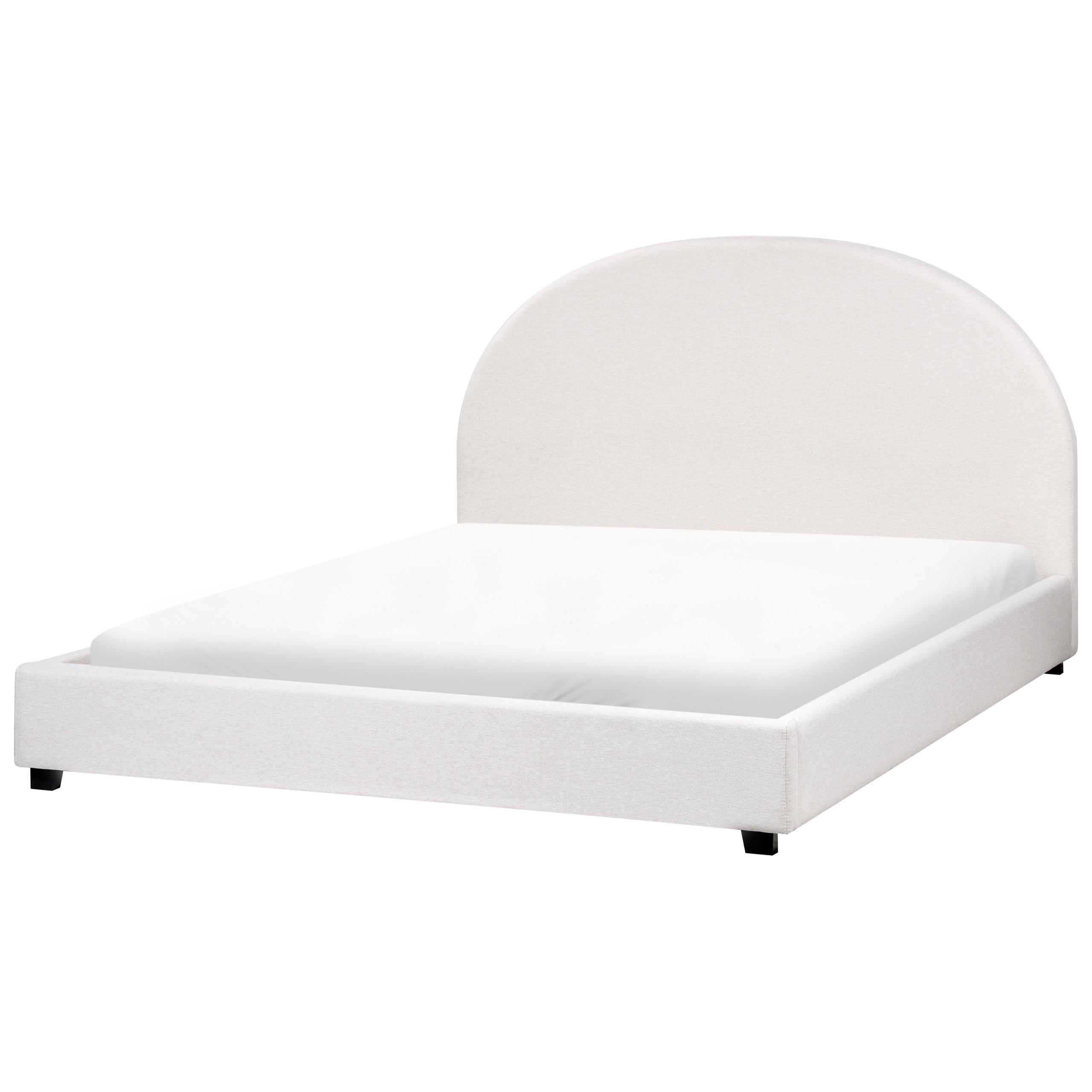 BETT mit Lattenrost 160/200 cm Cremeweiß Vaucluse - Weiß, Textil (160/200cm) - Beliani
