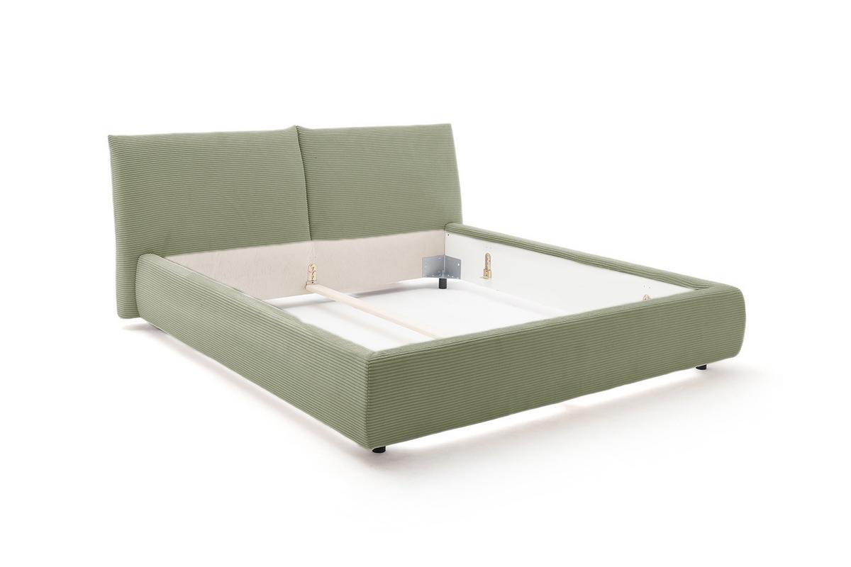 POLSTERBETT HENRY Grün Cord - Olivgrün/Grün, Textil (200/200cm) - KAWOLA