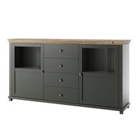 SIDEBOARD EVANDRO 181/93/42 cm mit 4 Schubladen und 2 Türen Grün - Grün, Holzwerkstoff (181/93/42cm) - MASSENO