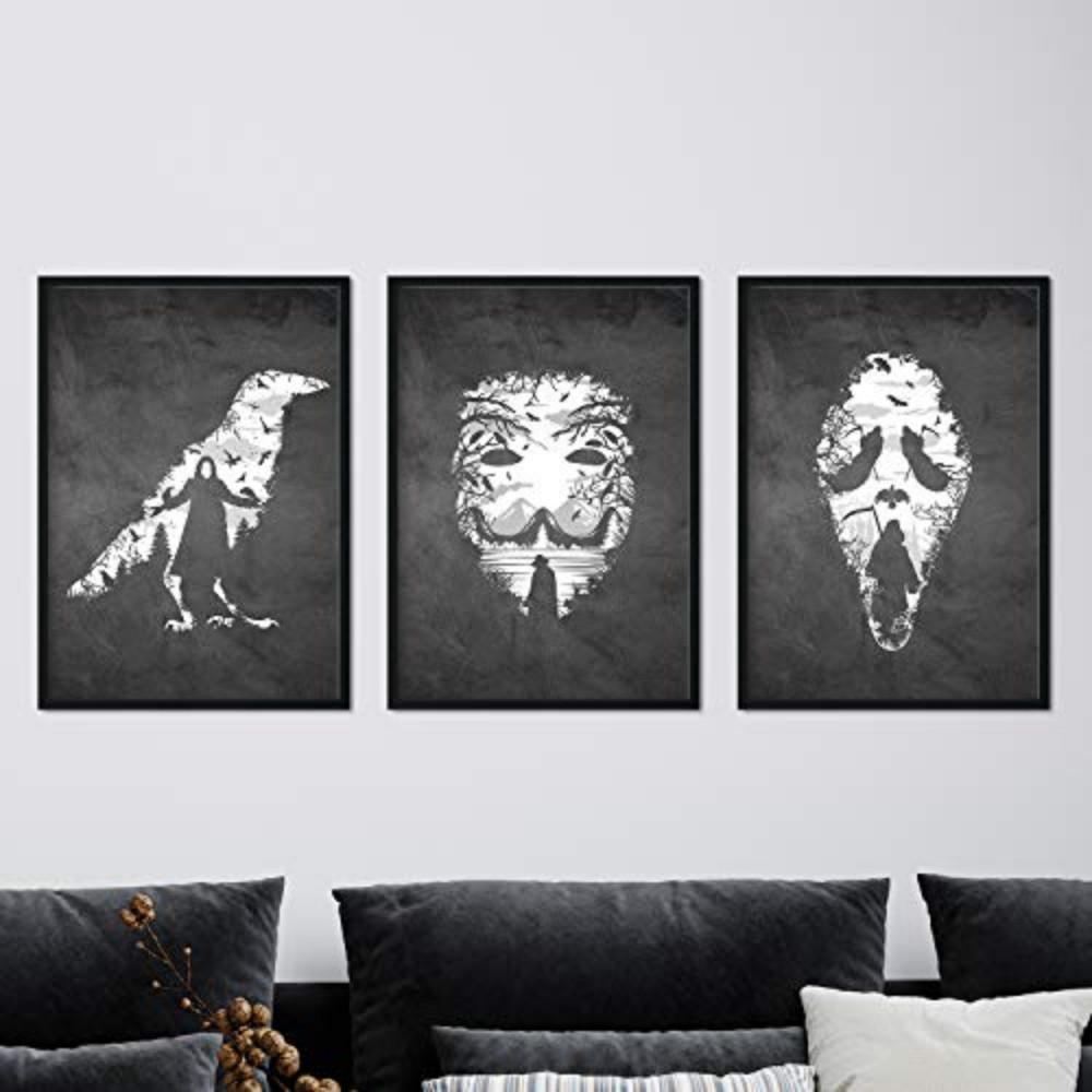 POSTER Set Mit 3 Schwarz-Weiß Set – Vendeta A3 Rahmenlos - Klar, Papier (29.7/5/42cm) - Nacnic