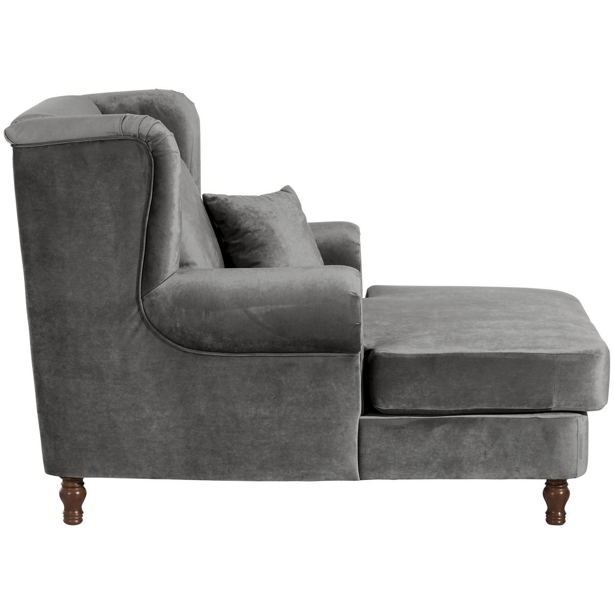 SESSEL XXL inkl. Kissen Karley Samtvelours grau - Grau, Kunststoff (103/103/149cm) - 58aufmkessel