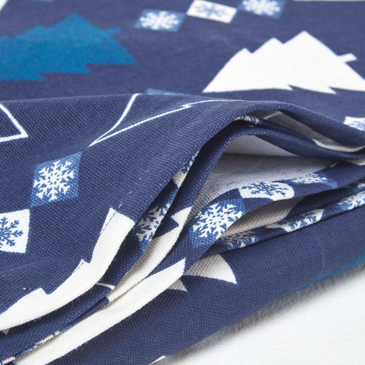 WEIHNACHTSTISCHDECKE Winterland blau 137/229 cm, 100% Baumwolle - Blau, Textil (137/228cm) - Homescapes