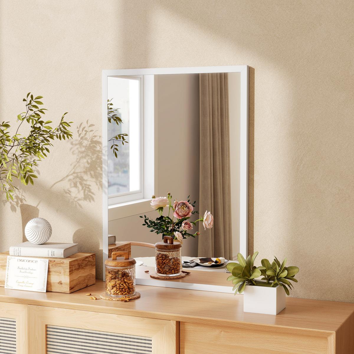 WANDSPIEGEL MDF Glas Weiß - Weiß, Holzwerkstoff (2/70/50cm) - HOMCOM